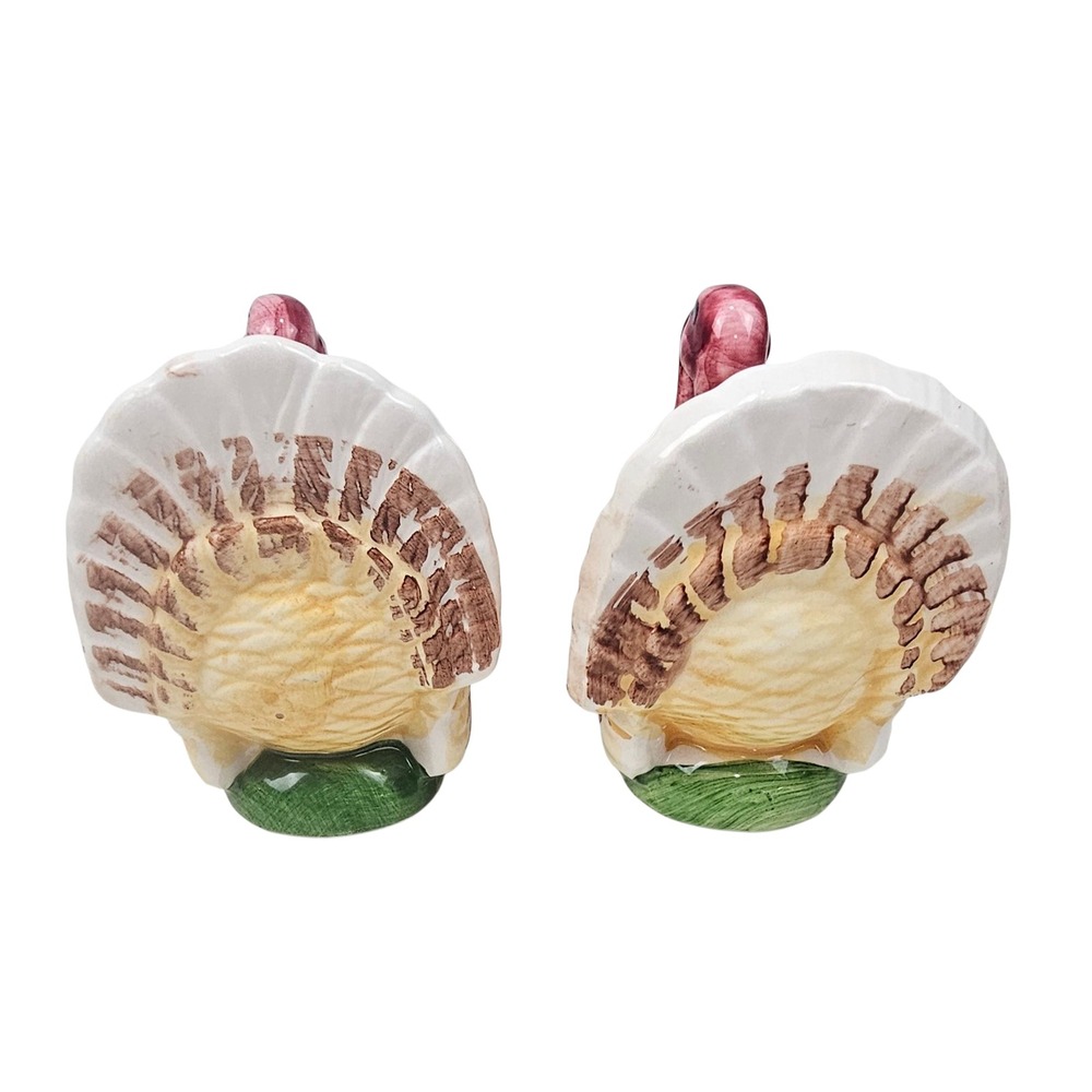 Thanksgiving Turkey Salt Pepper Shakers Ceramic Hand Painted Kitchen Decor - Picture 5 of 7